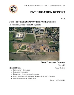 CSB report, West Fertilizer