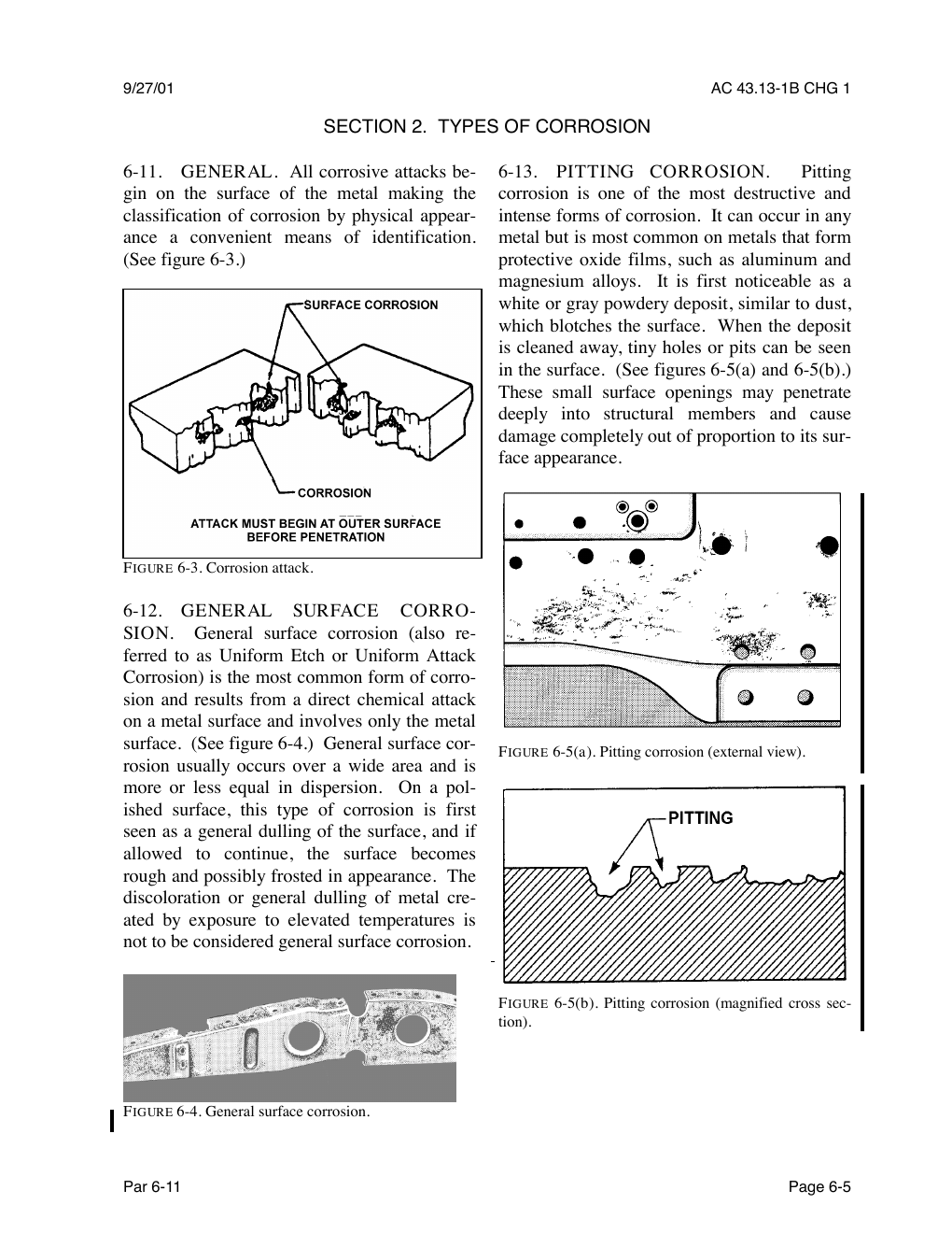 AC 43.13-1B page 6-5, general surface corrosion, highlighted